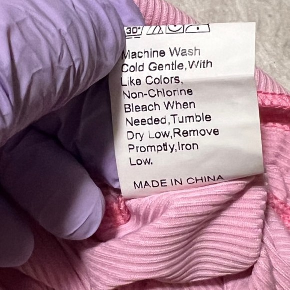 SHEIN Womens Pink Colorblock Ruched LS Bodycon Dress Drawstring Size Medium 6 - Picture 9 of 12